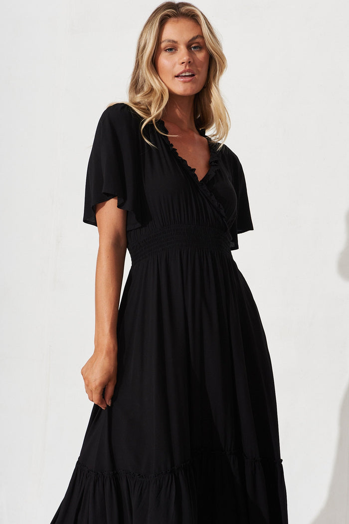 Avera Maxi Dress In Black - front