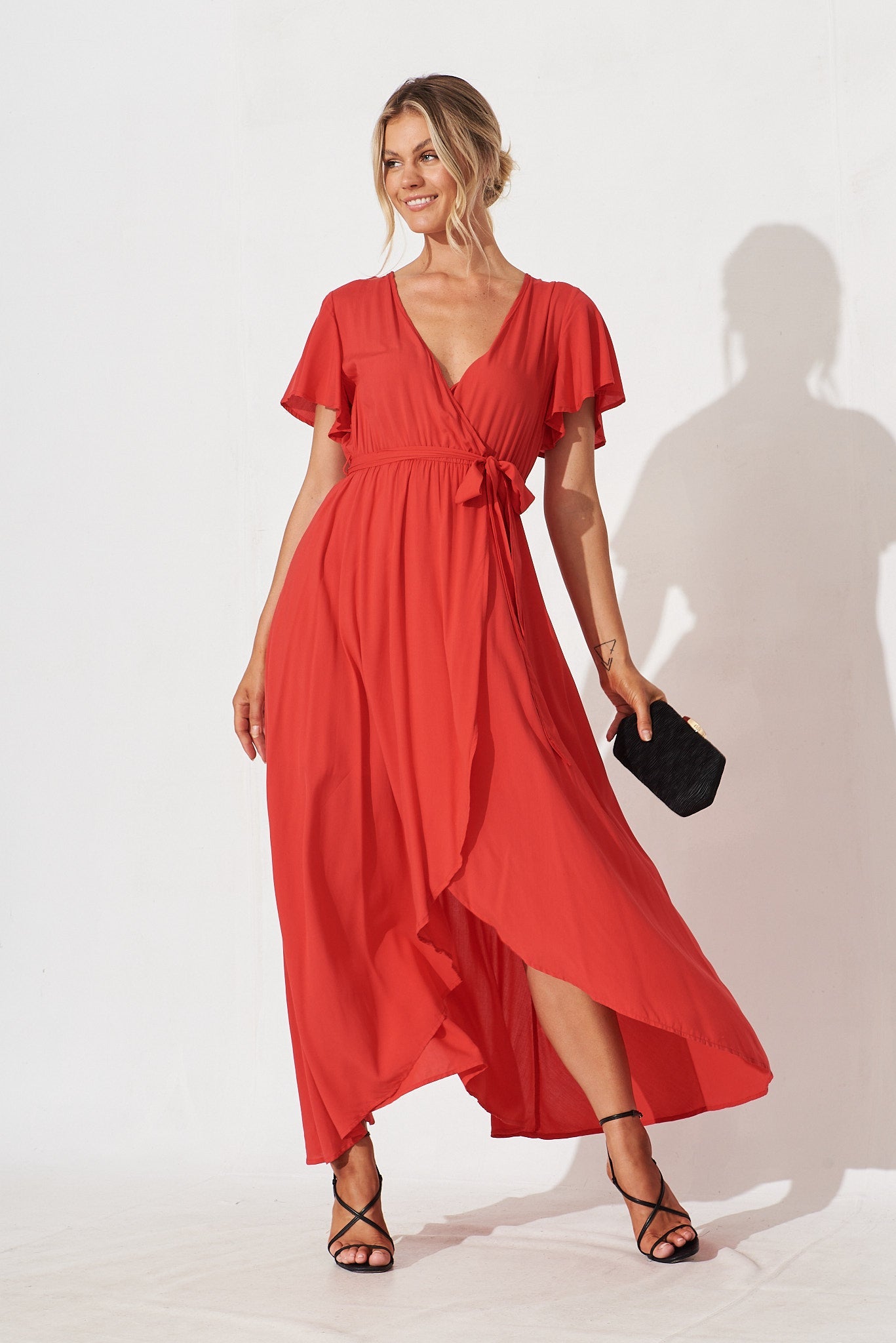 Lorelei Maxi Dress In Red - full length