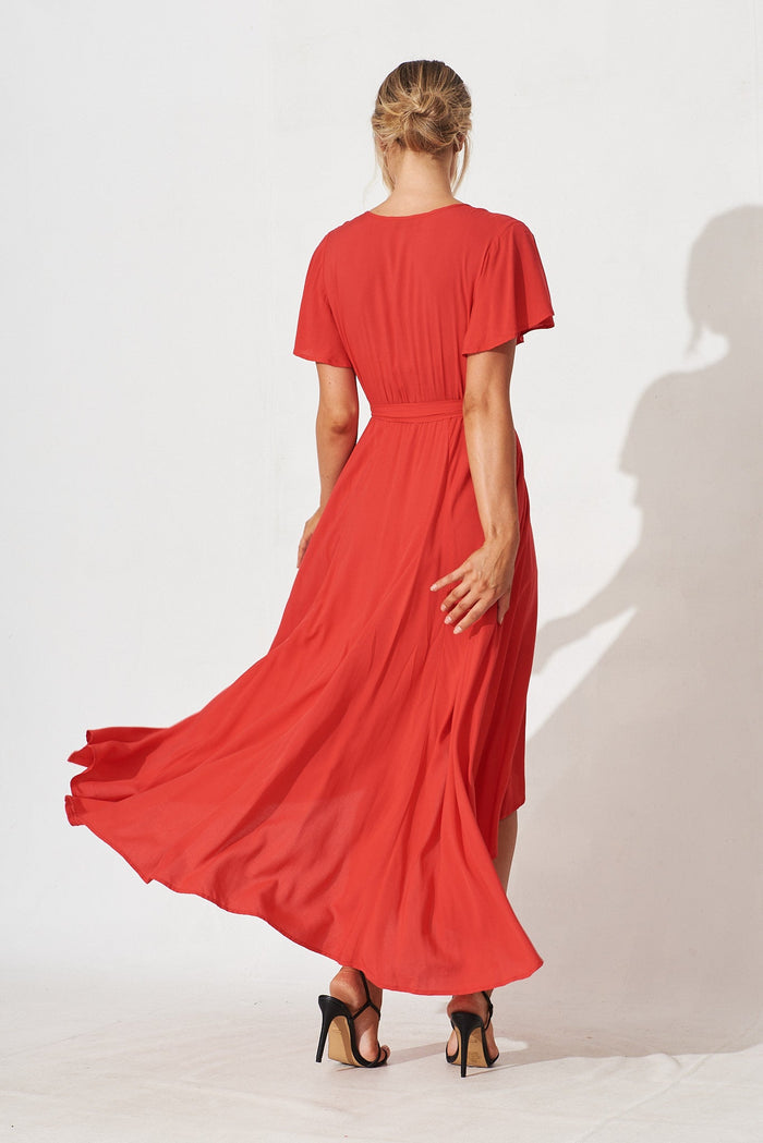 Lorelei Maxi Dress In Red - back