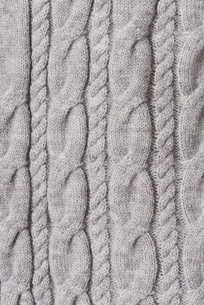 Goldington Knit Cardigan In Grey Wool Blend - fabric