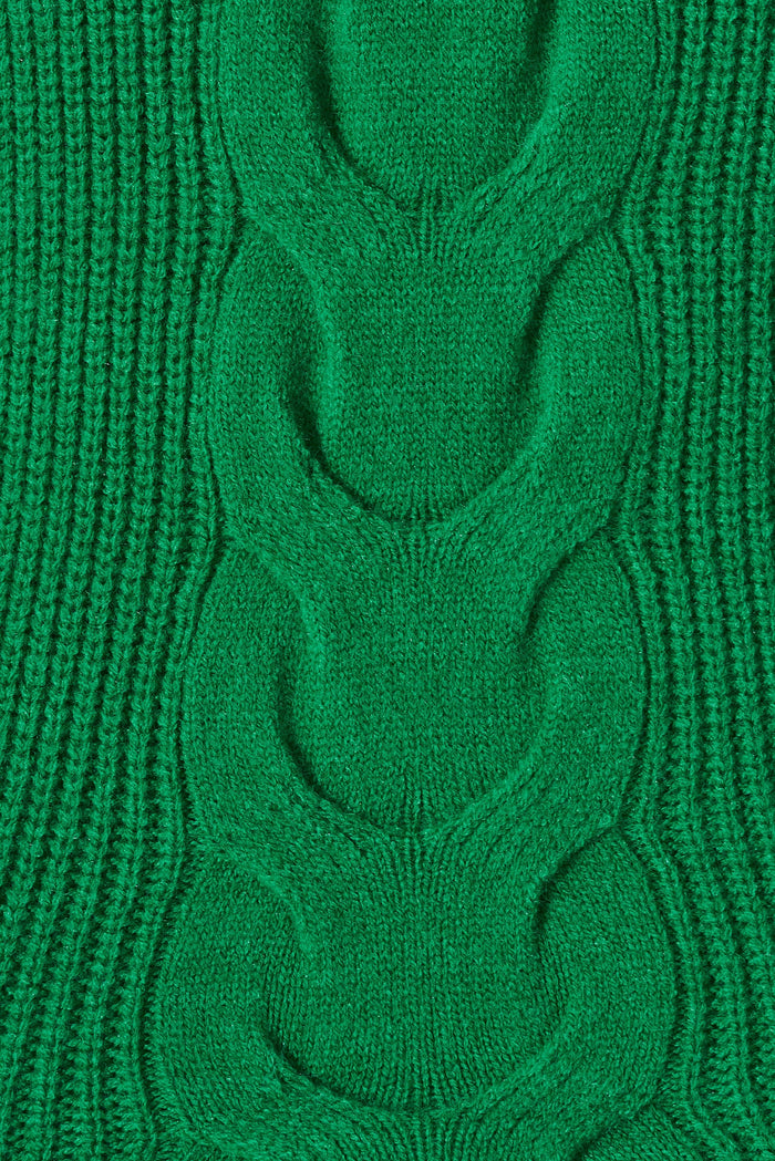 Avala Zip Knit In Green Wool Blend - fabric