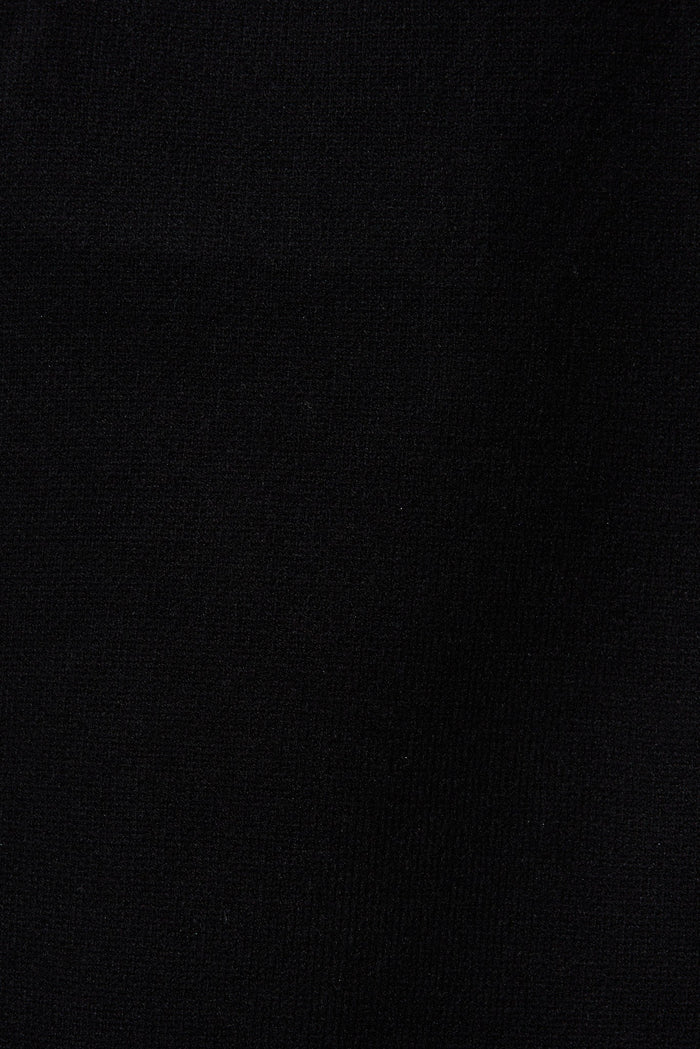 Leagrave Knit Hood Cardigan In Black Wool Blend - fabric