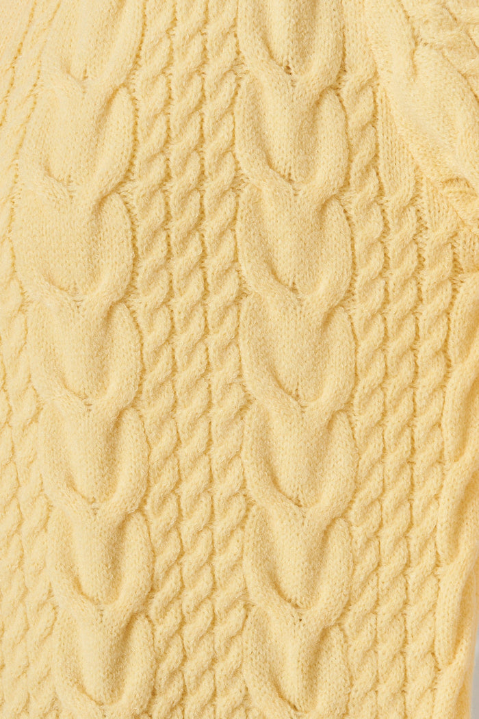 Sentosa Knit Cardigan In Yellow Wool Blend - fabric