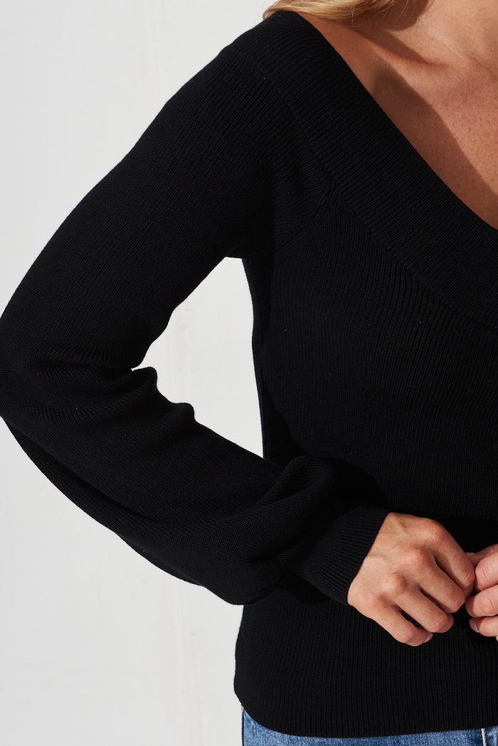 Oshawa Knit In Black - detail