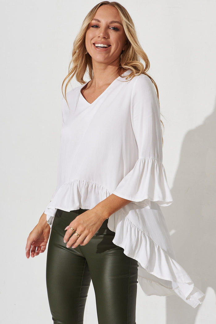 Poet Top In White - front