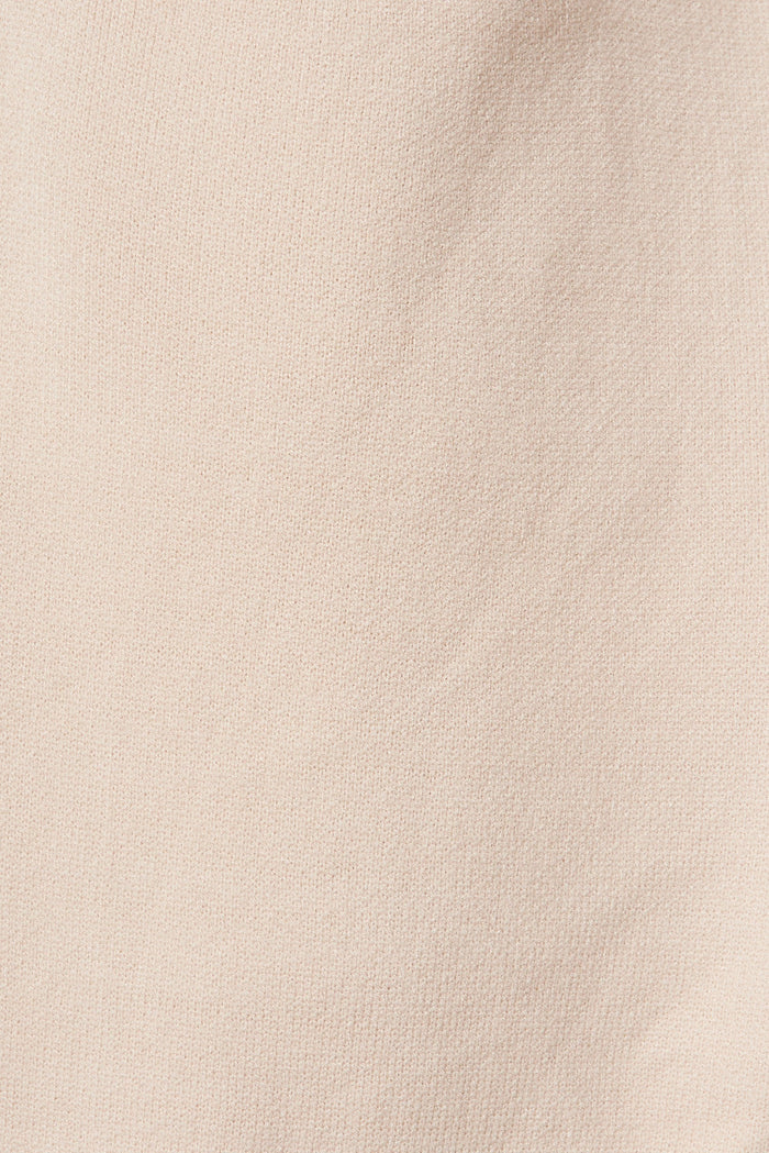 Leagrave Knit Hood Cardigan In Cream Wool Blend - fabric
