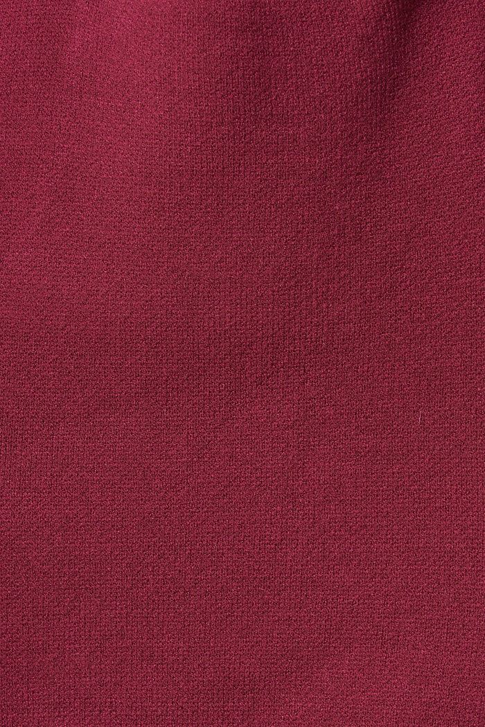 Leagrave Knit Hood Cardigan In Magenta Wool Blend - fabric