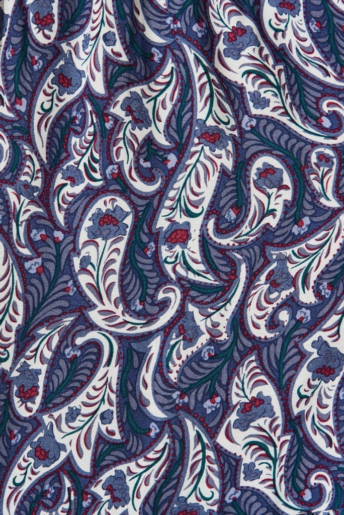 Carlota Midi Dress In Navy Paisley Boho Print - St Frock (Dev)