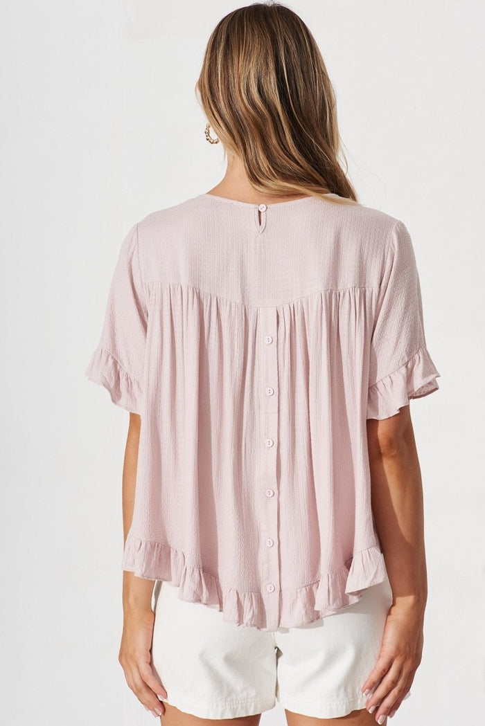 Carmeline Smock Top In Light Pink - St Frock (Dev)