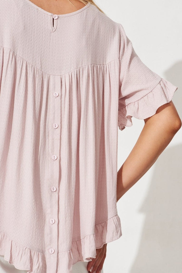 Carmeline Smock Top In Light Pink - St Frock (Dev)