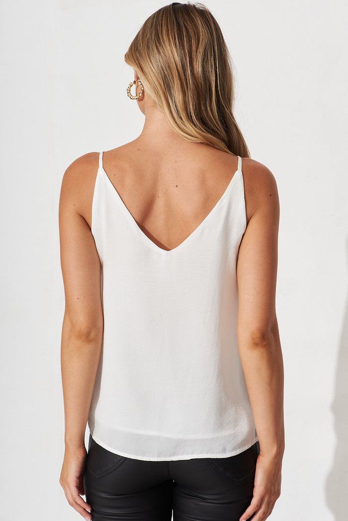 Rowland Cami Top In White Satin - back