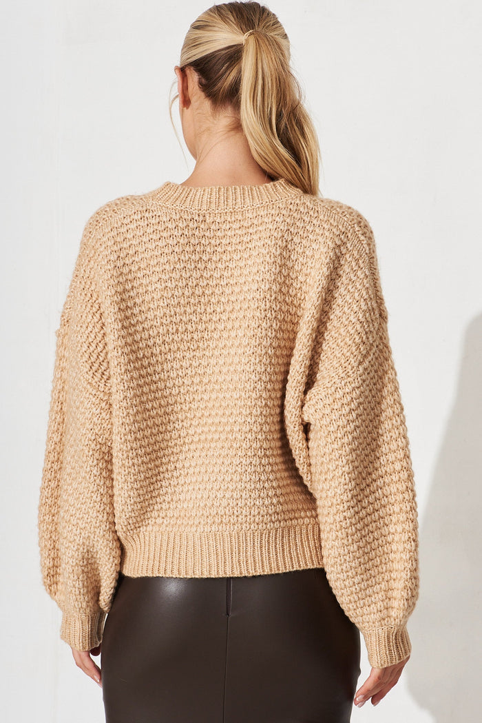 Euston Knit In Oatmeal Wool Blend - back