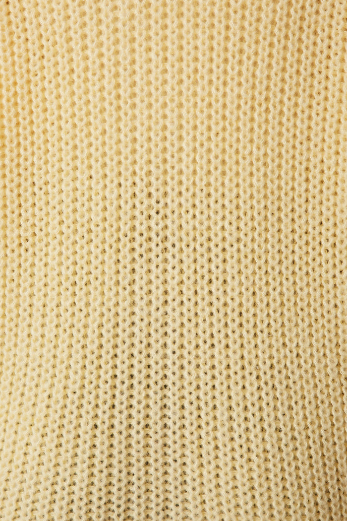 Ballina Knit Cardigan In Lemon Wool Blend - fabric