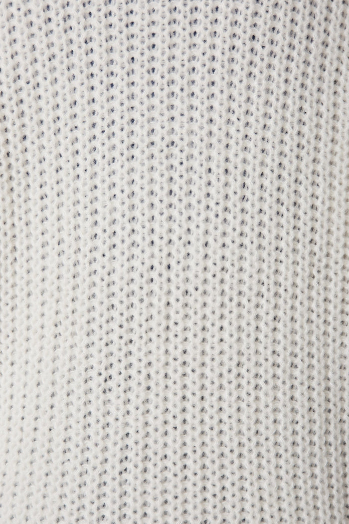 Ballina Knit Cardigan In Off White Wool Blend - fabric