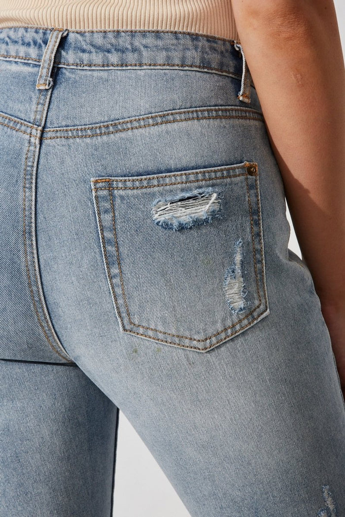 Chicago Ripped Jeans In Light Blue Denim - St Frock (Dev)