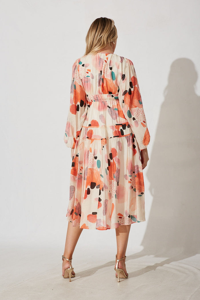 Beeblossom Midi Dress In Tangerine Floral - St Frock (Dev)