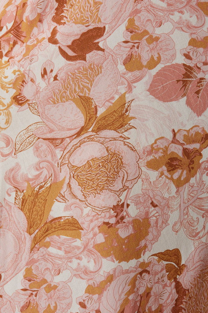 Lantana Maxi Dress In Pink With Multi Floral - fabric