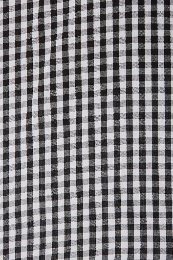 Belladonna Top In Black With Gingham Check Cotton - fabric