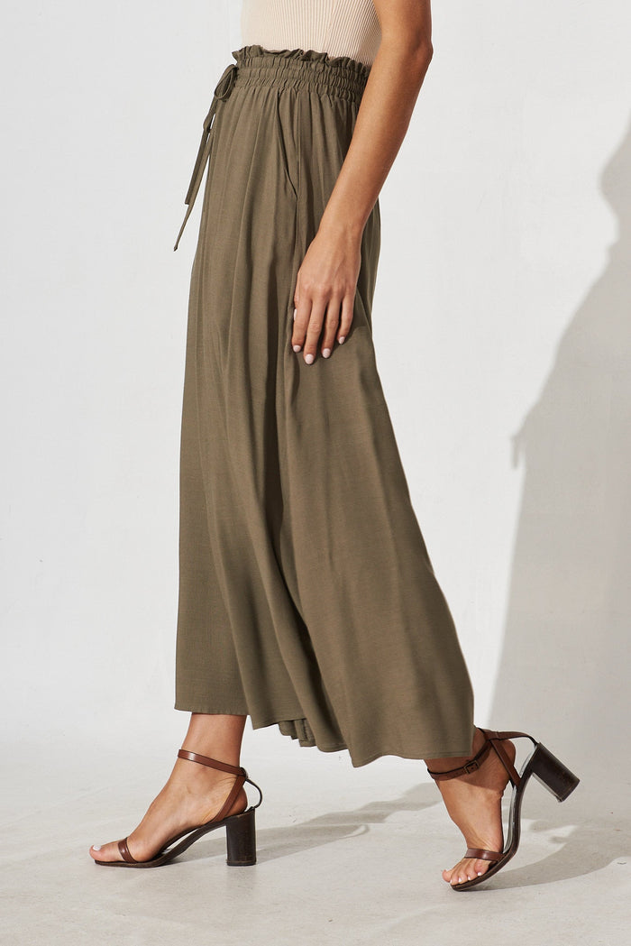 Mariah Pant Petite In Khaki - side