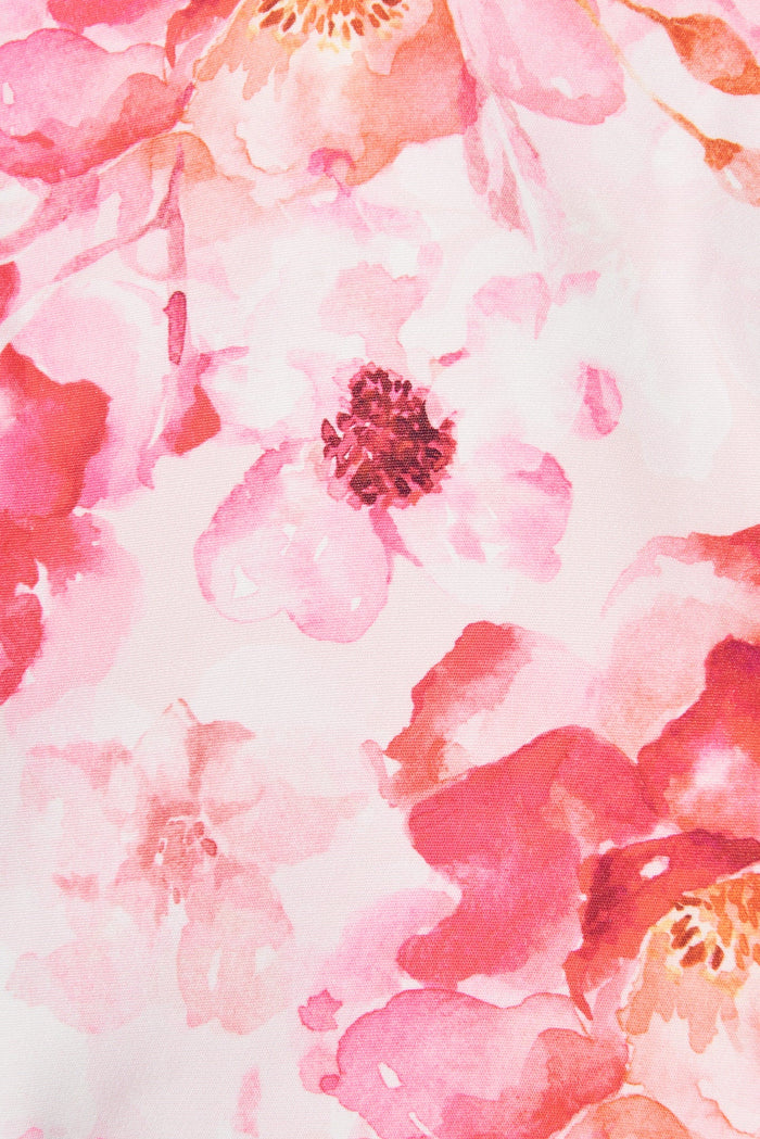 Segovia Blazer In Pink With White Floral Cotton Blend - fabric