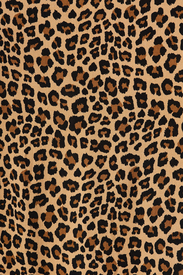 Wolverhampton Maxi Dress In Brown With Leopard Print - fabric