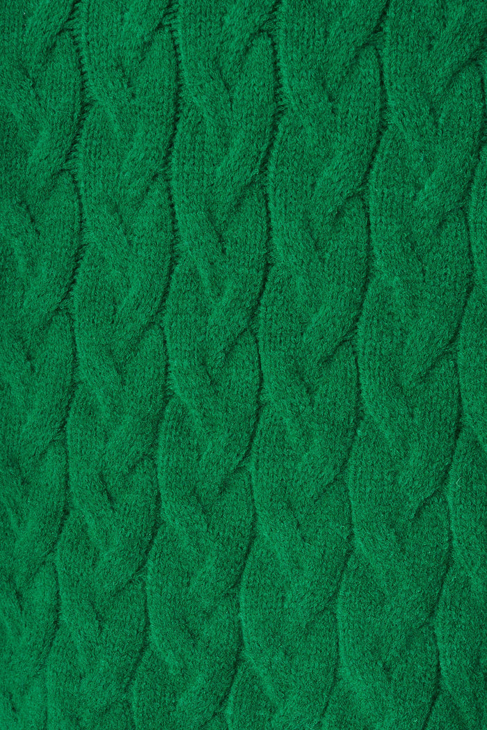 Yesenia Hood Knit Cardigan In Green Wool Blend - fabric