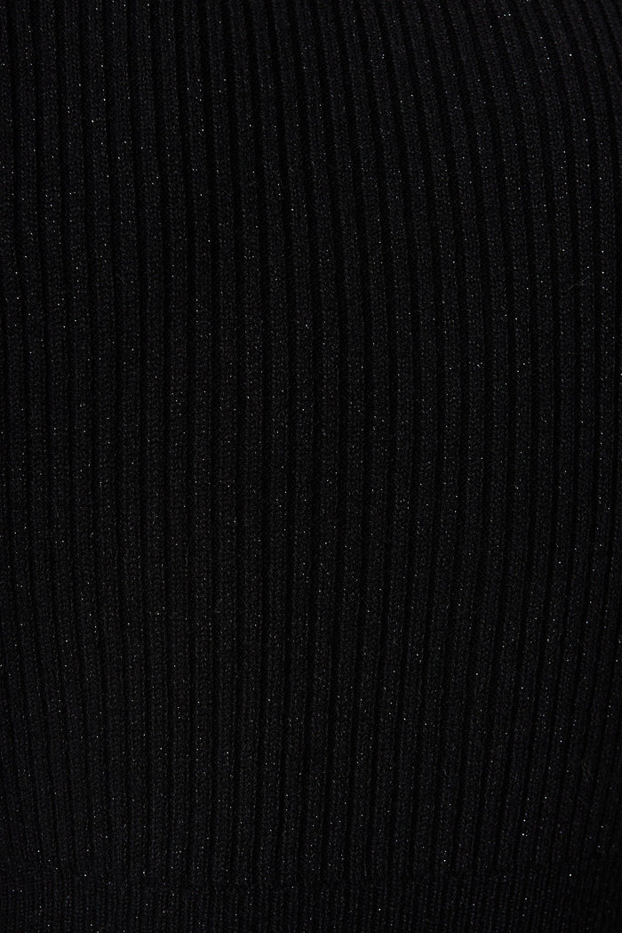Shirley Knit Dress In Black Wool Blend - fabric