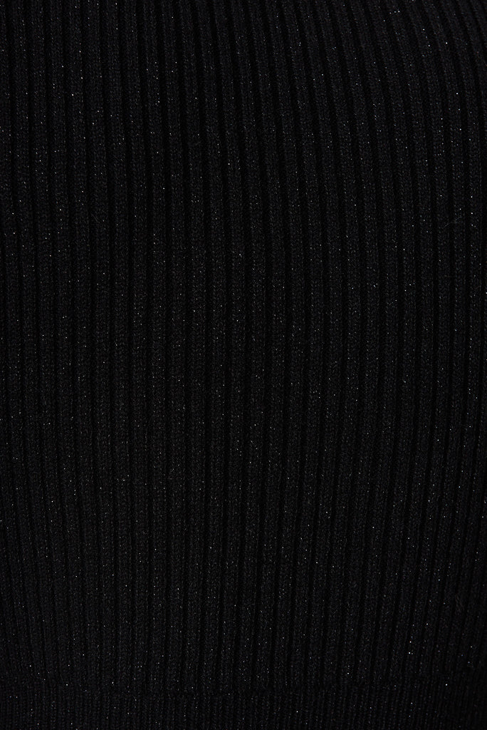 Shirley Knit Dress In Black Wool Blend - fabric