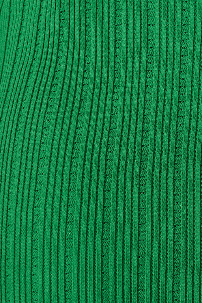 Rose Knit Dress In Green Wool Blend - fabric