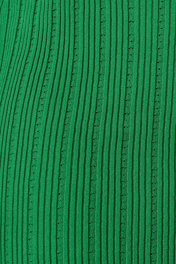 Rose Knit Dress In Green Wool Blend - fabric