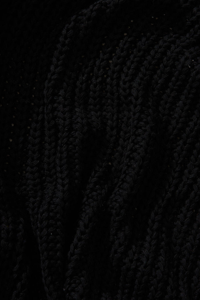 Trade In Knit Cardigan In Black Wool Blend - fabric