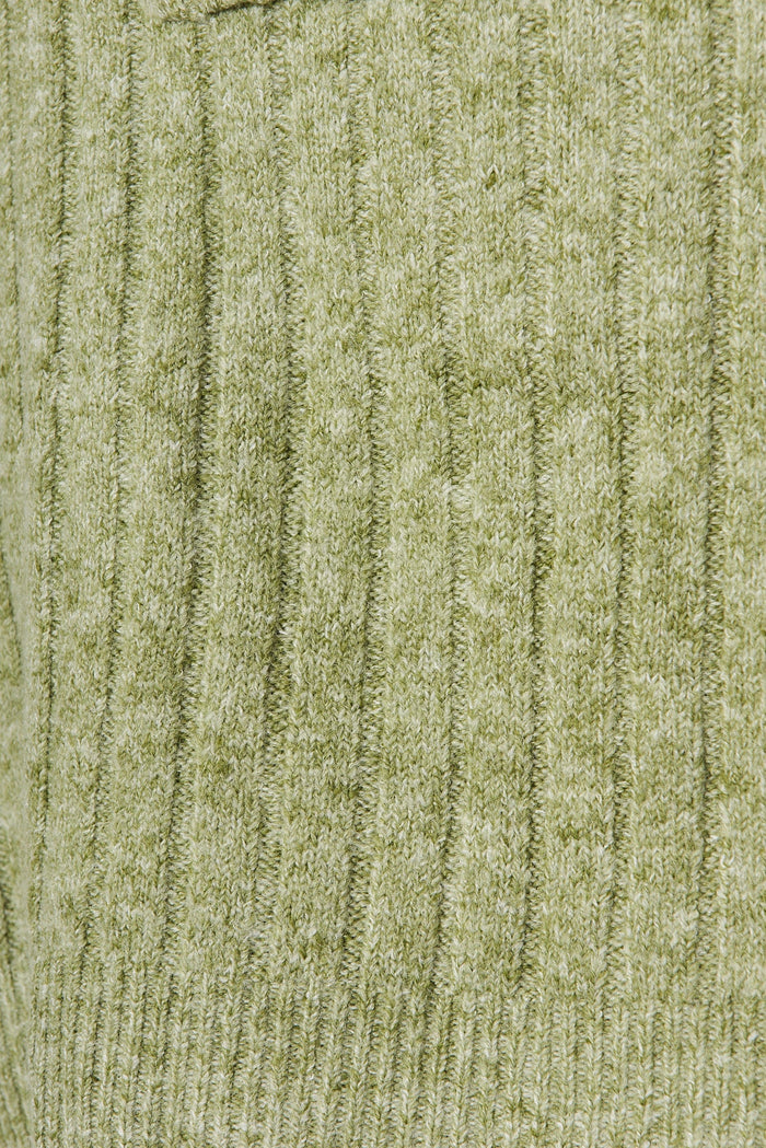 Kingsdene Knit Cardigan In Sage Wool Blend - fabric