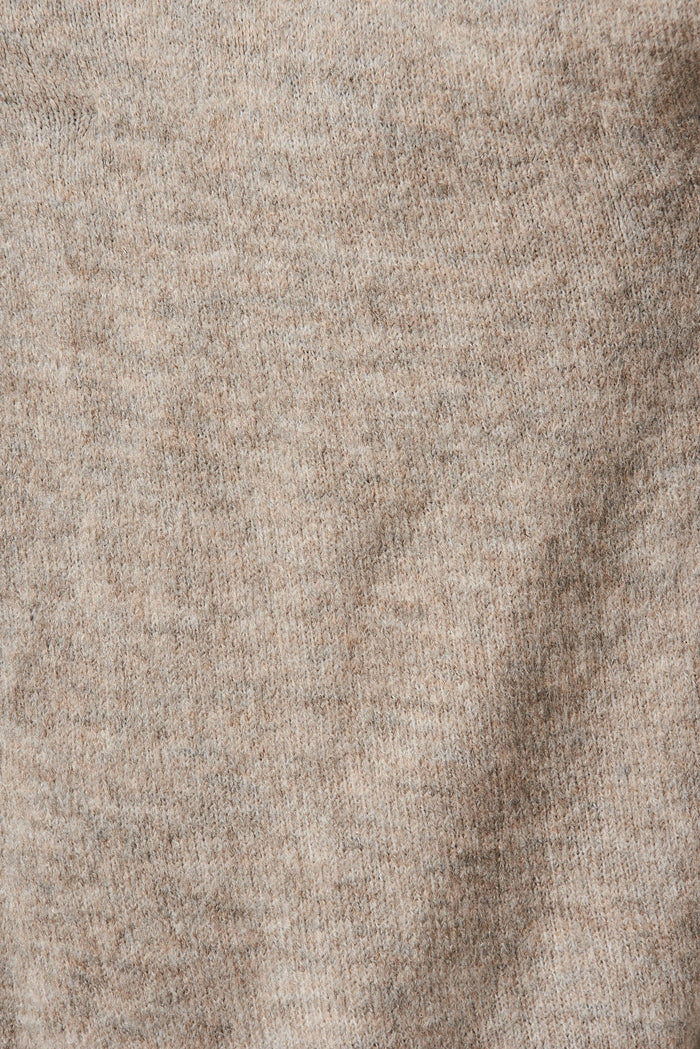 Maurine Batwing Knit Cardigan In Taupe Marle Wool Beld - fabric