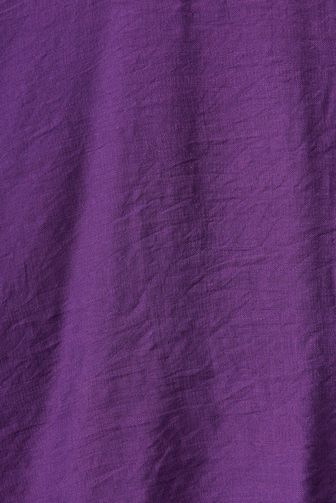 Acacia Wrap Midi Dress In Royal Purple - fabric