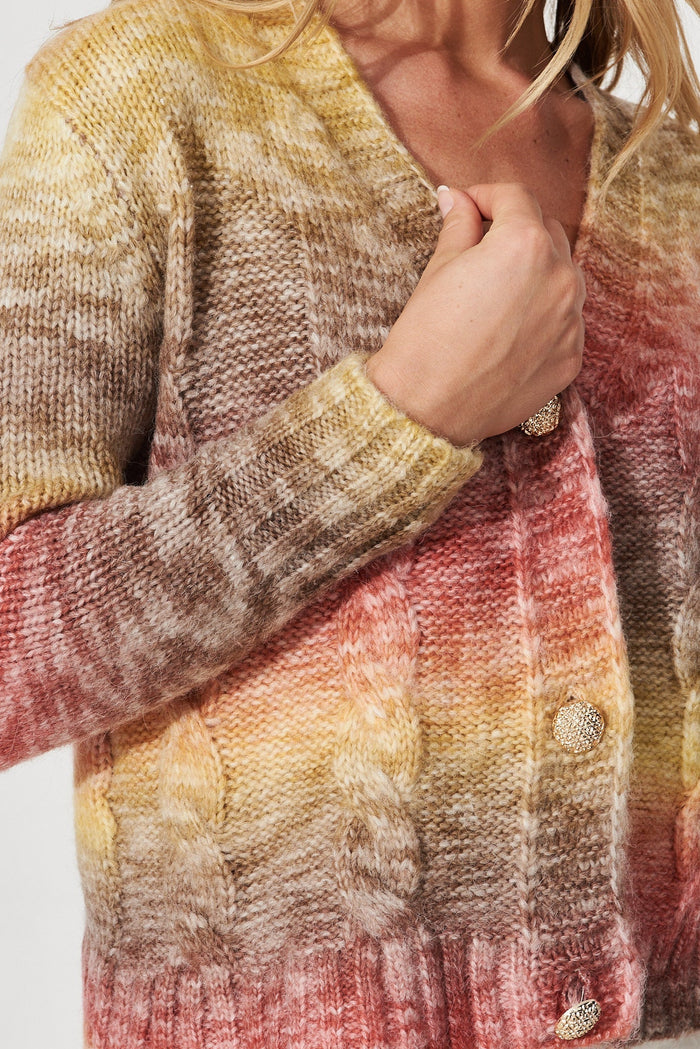 Bluestar Knit Cardigan In Rust Wool Blend - St Frock (Dev)
