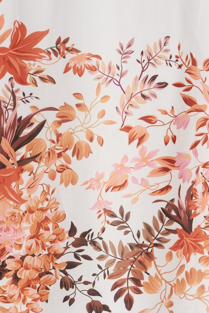 Camilla Maxi Dress In White With Rust And Pink Floral - St Frock (Dev)
