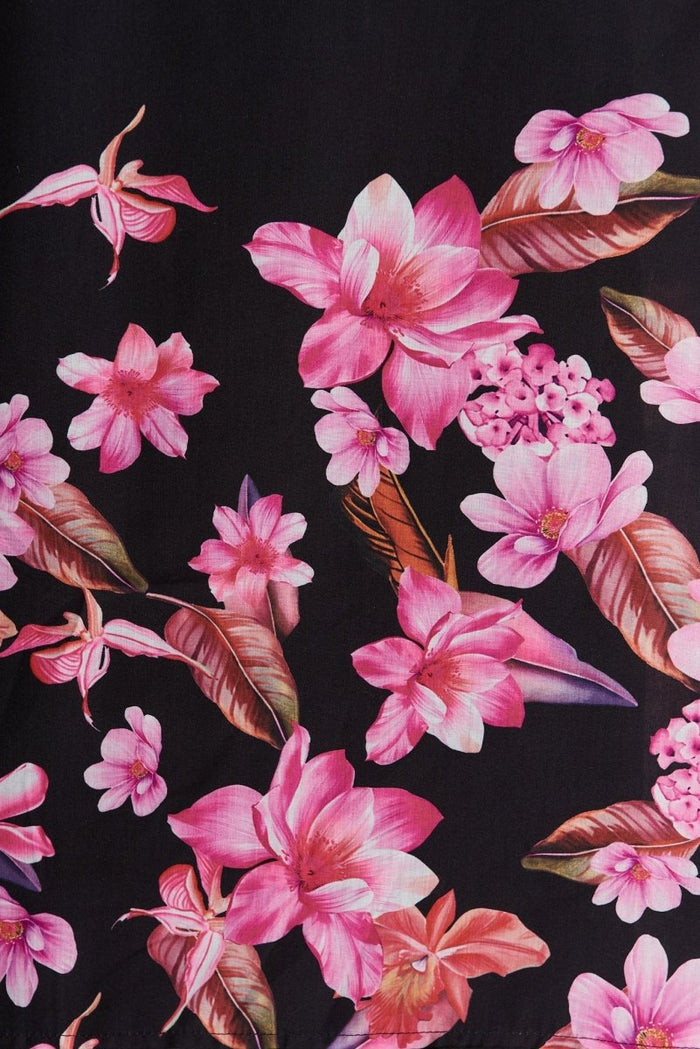 Camilla Maxi Dress In Black With Purple Floral - St Frock (Dev)