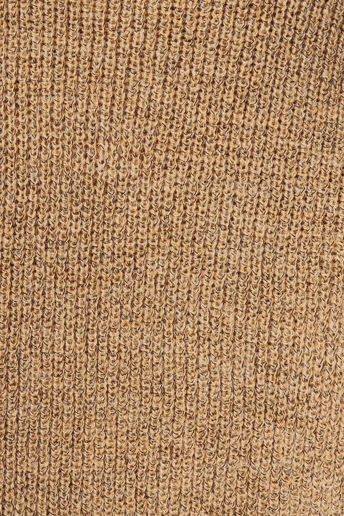 Salvador Knit Dress In Beige With Leopard Print Wool Blend - fabric