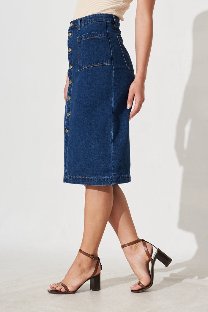 Sunflower Denim Skirt In Blue - side