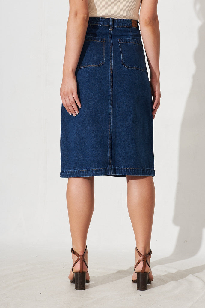 Sunflower Denim Skirt In Blue - back