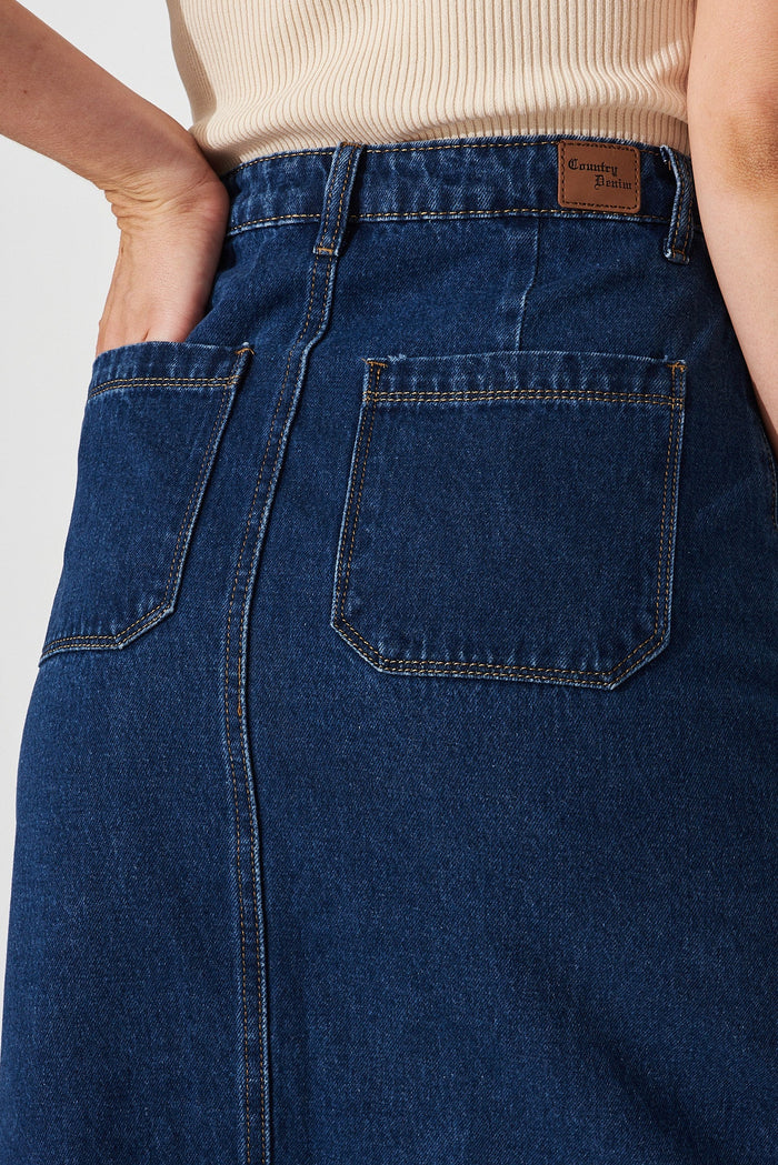 Sunflower Denim Skirt In Blue - detail