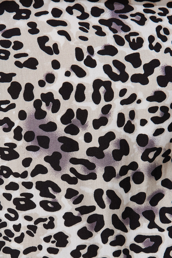 Gabby Lounge Pants In Beige With Leopard Print - fabric