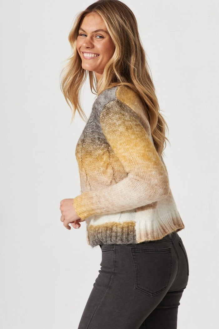 Bluestar Knit Cardigan In Yellow Wool Blend - St Frock (Dev)