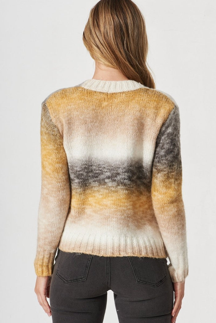 Bluestar Knit Cardigan In Yellow Wool Blend - St Frock (Dev)