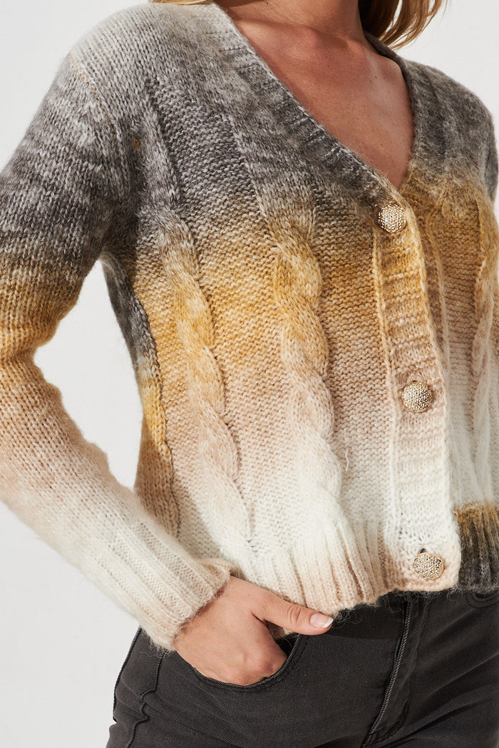 Bluestar Knit Cardigan In Yellow Wool Blend - St Frock (Dev)