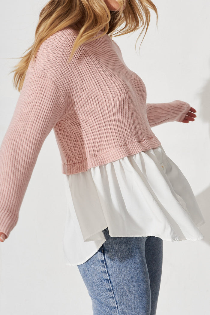 Honeysuckle Knit In Pink Wool Blend - detail