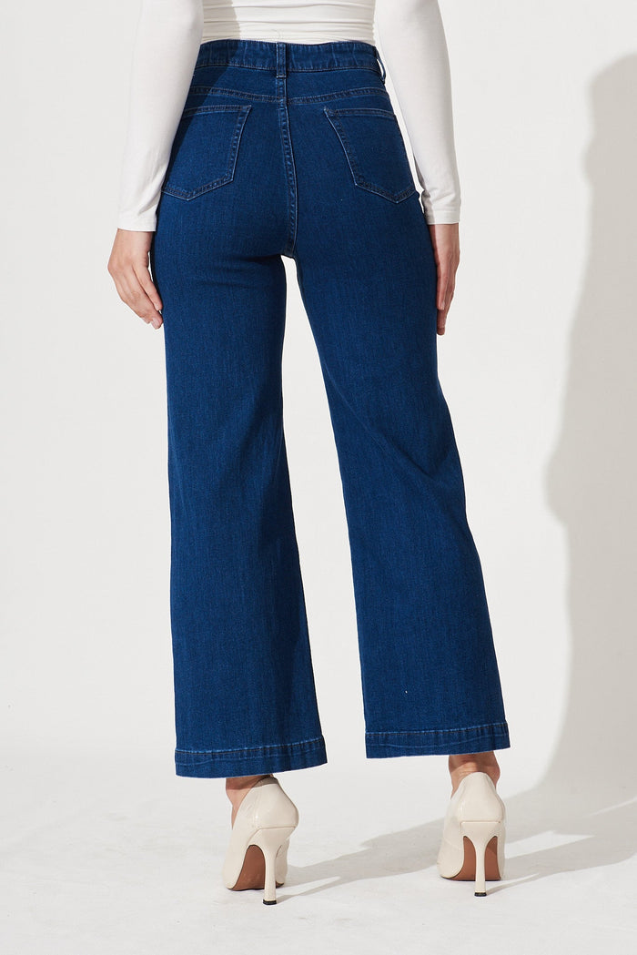 Waverley Denim In Dark Blue Cotton Blend - back