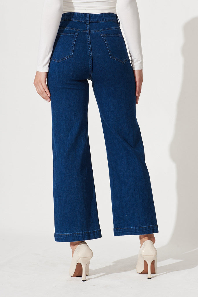 Waverley Denim In Dark Blue Cotton Blend - back