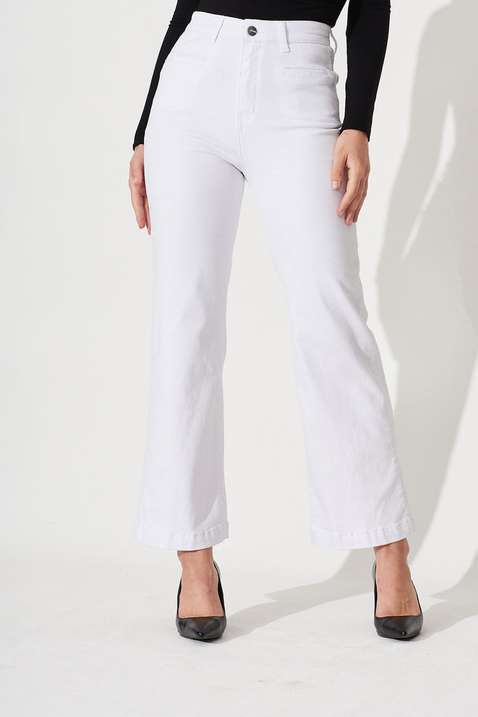 Waverley Denim In White Cotton Blend - front