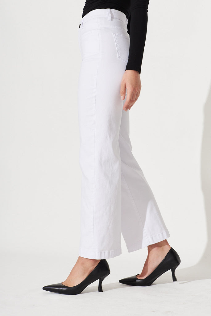 Waverley Denim In White Cotton Blend - side